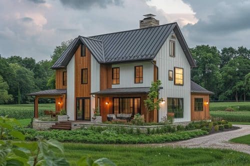 Un corps de ferme rénové moderne pour une vie authentique et contemporaine
