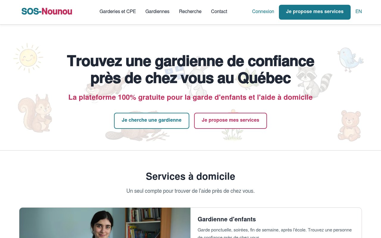 Apercu du site SOS-Nounou