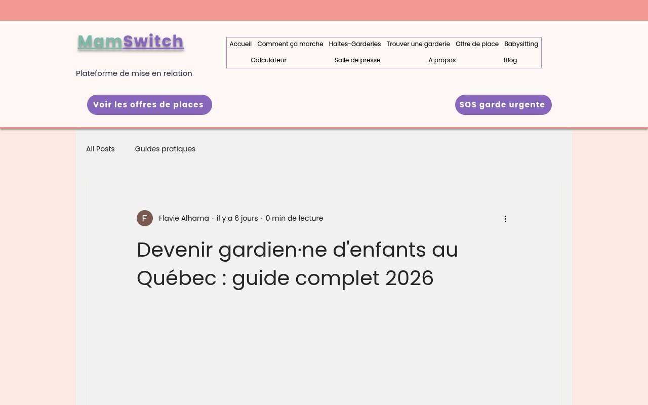 Apercu du site MamSwitch