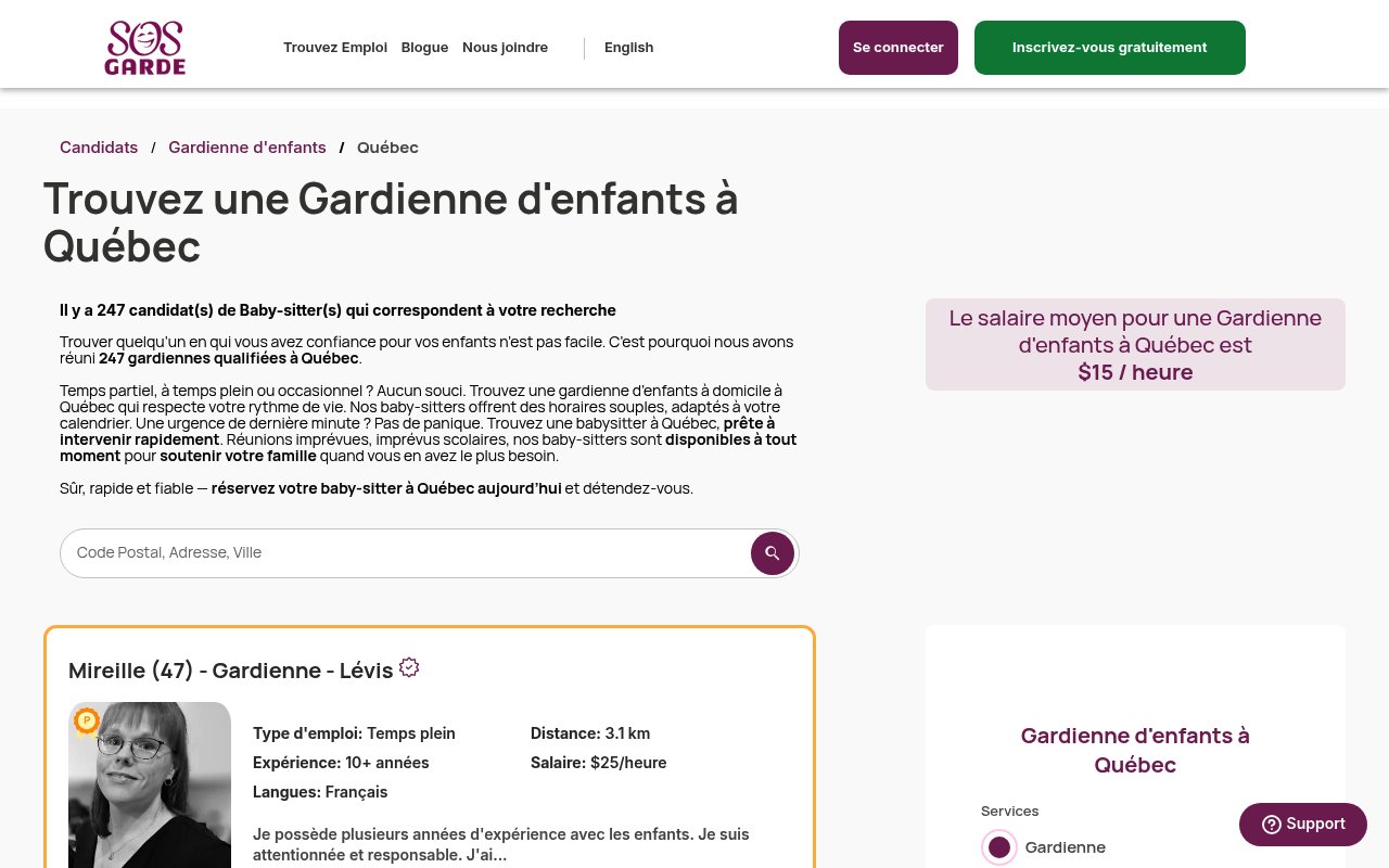 Apercu du site SOSgarde