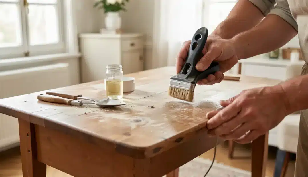 Nettoyer un meuble en bois taché : la méthode douce