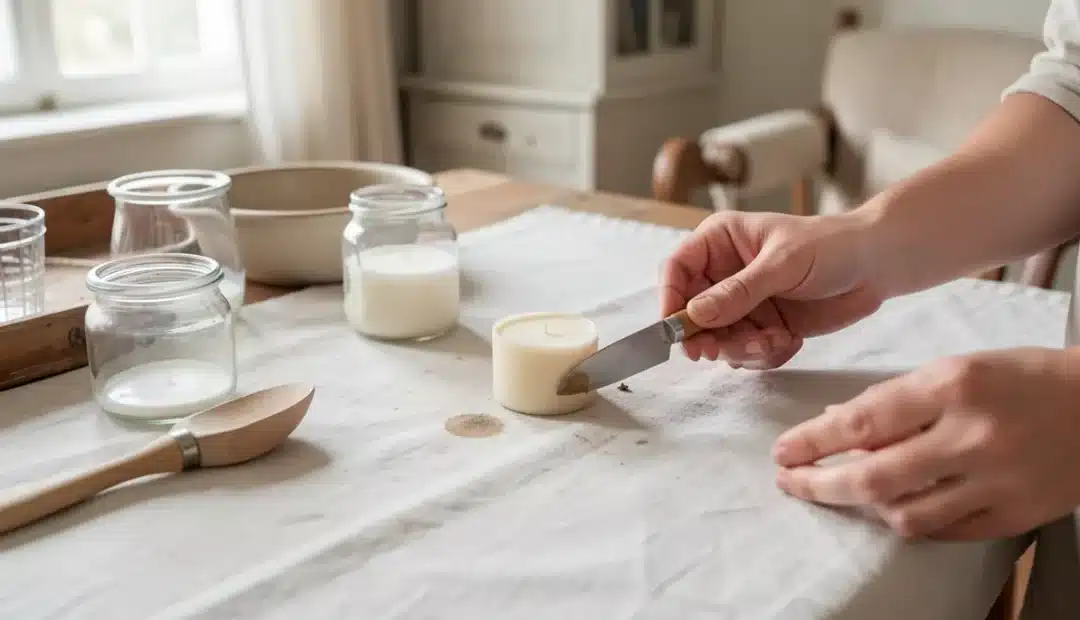 Comment enlever une tache de bougie sur une nappe, étape par étape