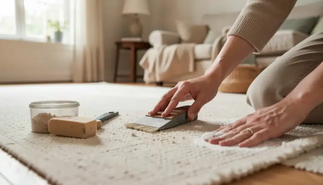 Détacher la moquette au bicarbonate
