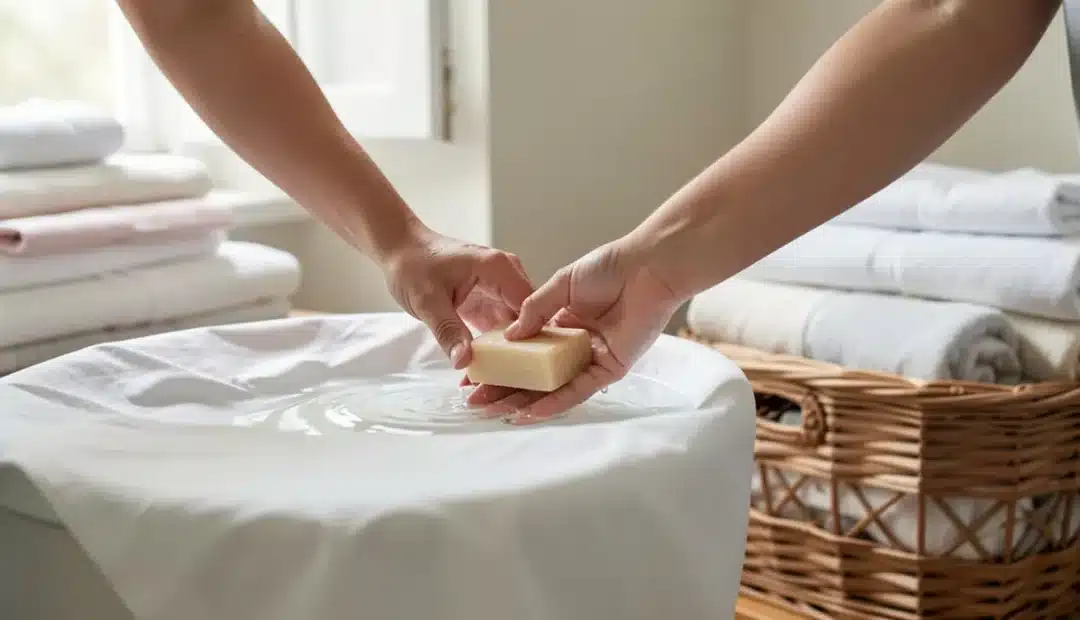 Enlever une tache de règles sur un drap