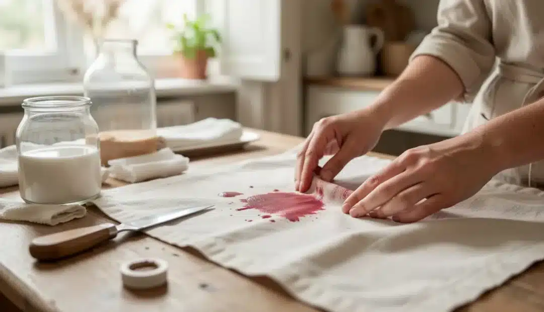 Enlever une trace de colle sur un tissu