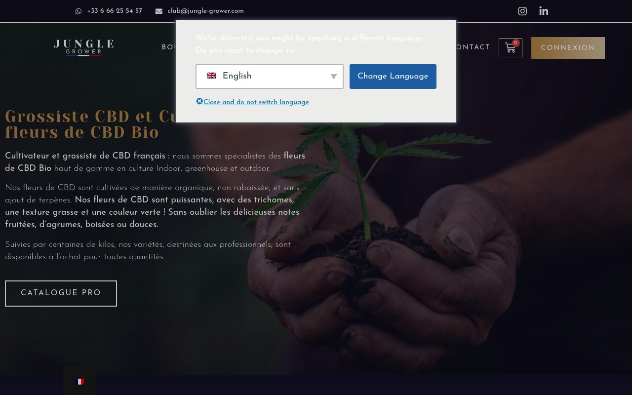 Apercu du site Jungle Grower