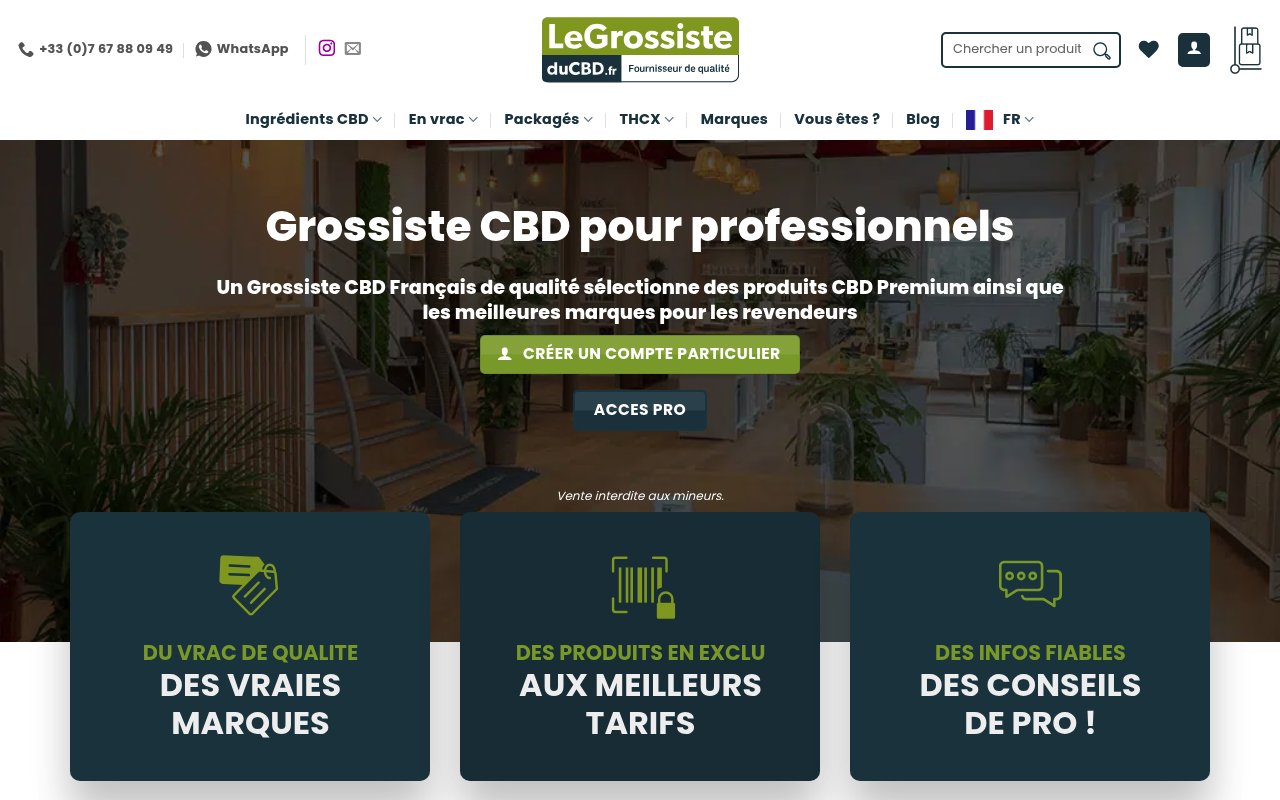 Apercu du site Le Grossiste du CBD