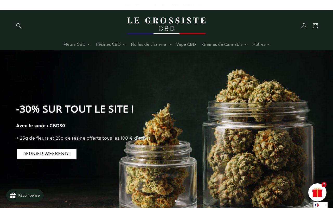 Apercu du site Le Grossiste CBD
